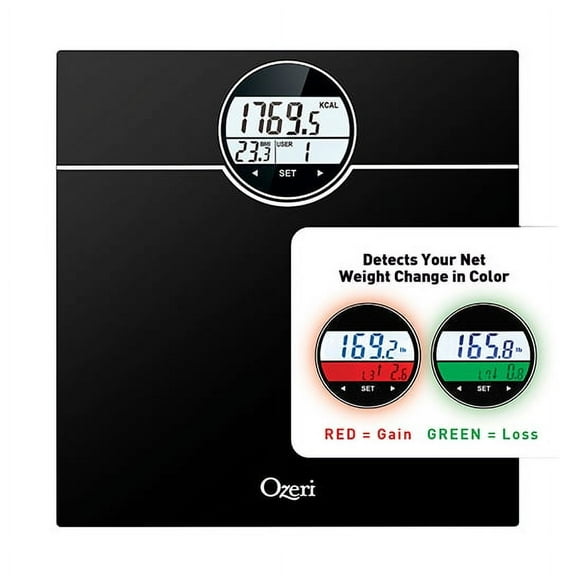 Ozeri WeightMaster 440 lbs Body Weight Scale with BMI, BMR and 50 gram Weight Change Detection