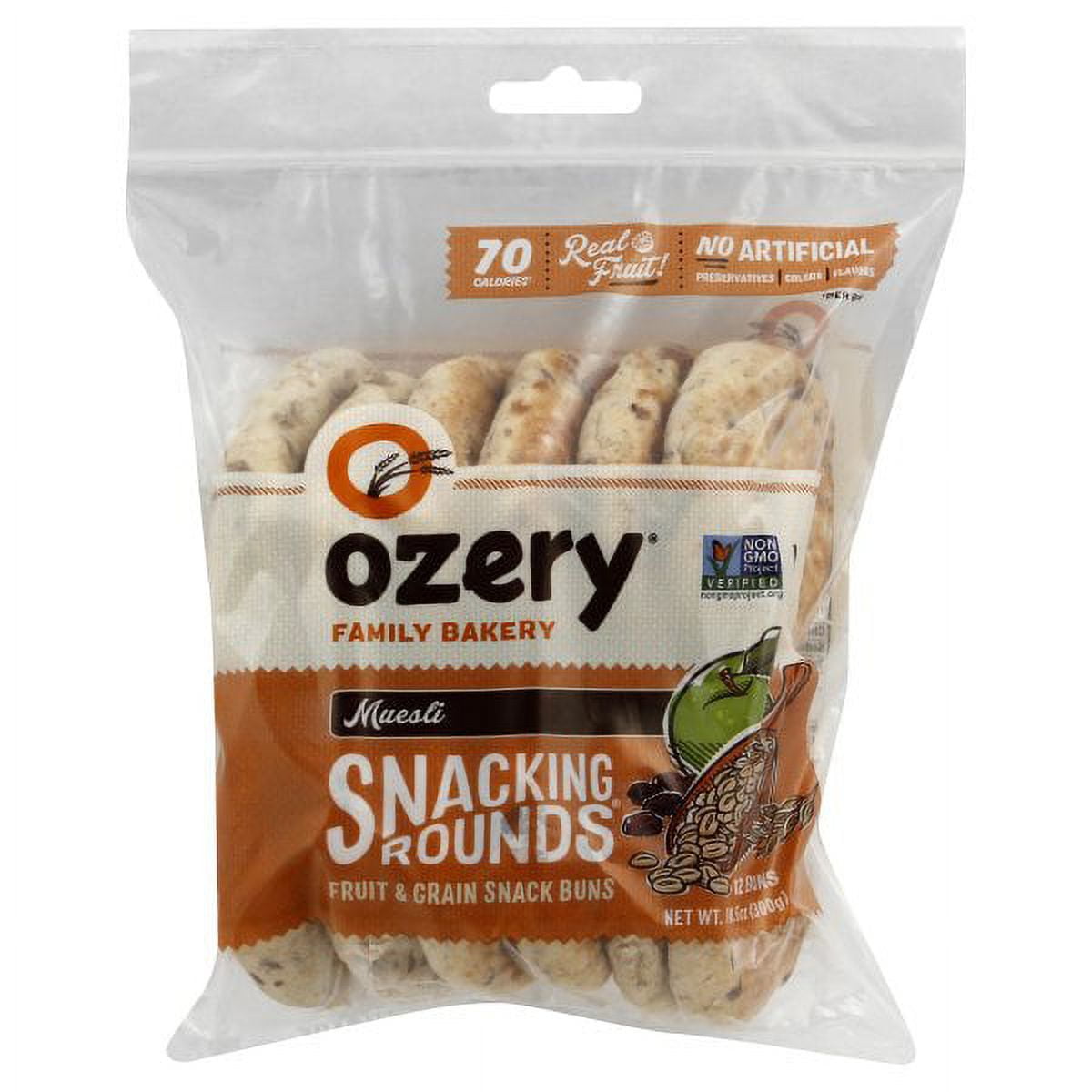 Ozery Bakery, Muesli Snacking Rounds, NONGMO, Whole Grain, Fruit & Nut