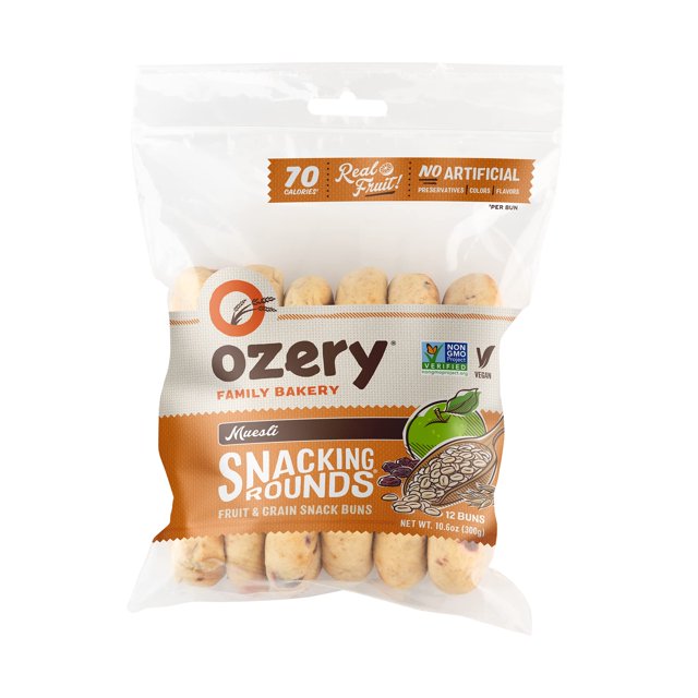 Ozery Bakery Museli Snacking Rounds, 12 Buns, 10.6 Ounce (Pack of 6
