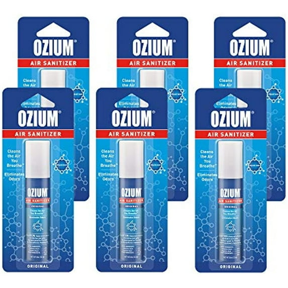 Ozium 0.8 Oz. Air Sanitizer & Odor Eliminator For Homes, Cars, Offices And More, Original Scent, 6 Pack