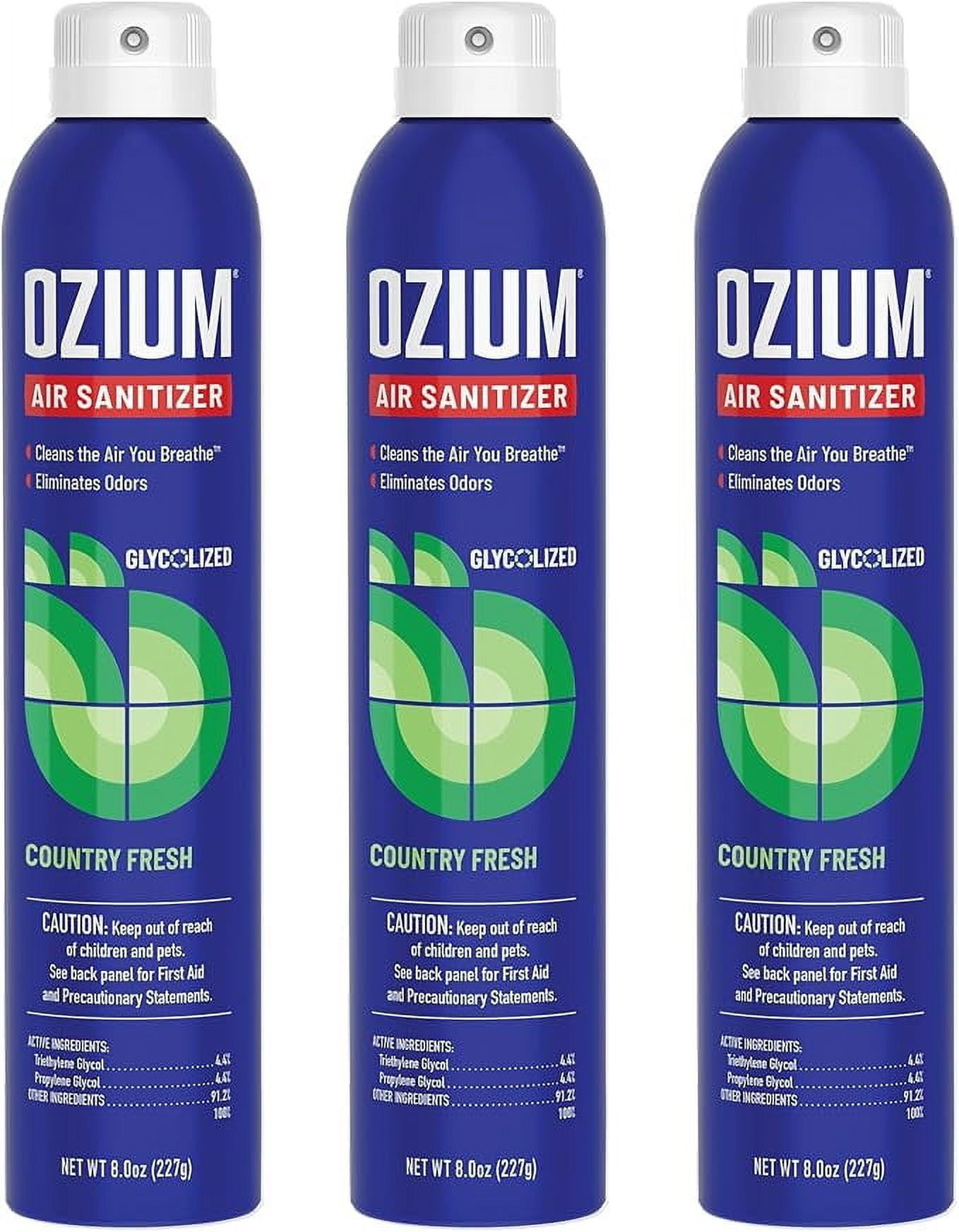 Ozium 8 Oz. Air Sanitizer & Odor Eliminator for Homes, Cars, Offices and More, Country Fresh, 3 Packs