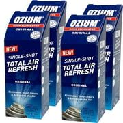 Ozium Air Sanitizer, 2 oz Car Fogger Single-Shot Smoke Odor Eliminator & Car Air Freshener, Original, 4 Packs