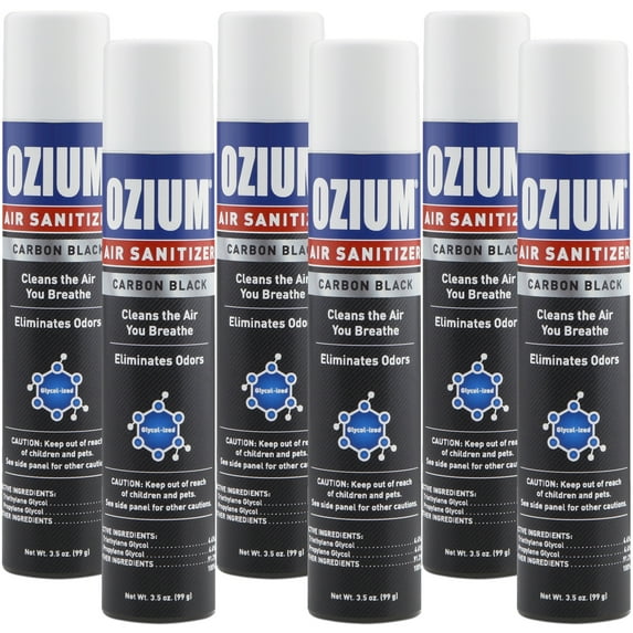 Ozium Air Sanitizer 3.5 oz. Ozium Spray, Carbon Black (6-PACK)