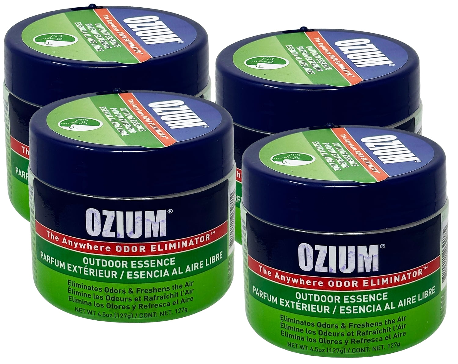 Ozium Air Sanitizer 4.5 oz Gel: Odor Eliminator for Strong Odor, Car Air Freshener, Outdoor Essence, 4 Packs