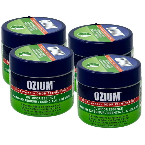 Ozium Air Sanitizer 4.5 oz Gel: Odor Eliminator for Strong Odor, Car Air Freshener, Outdoor Essence, 4 Packs