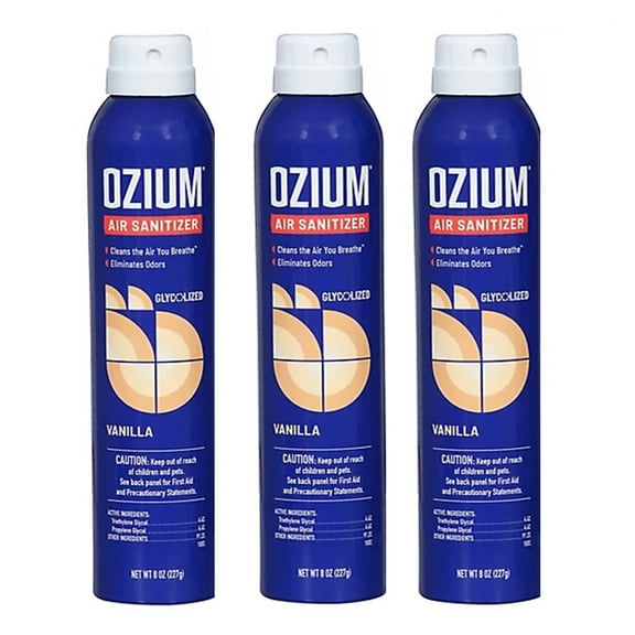 Ozium Air Sanitizer, 8 oz. Spray, Cleans the Air You Breath and Eliminates Odors, Vanilla Scent (3-PACK)
