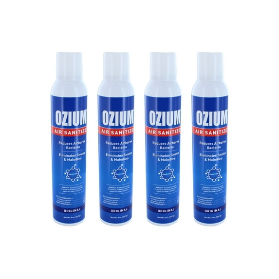 Ozium Air Sanitizer Reduces Eliminates Smoke & Malodors 8oz Spray, 4 Pack