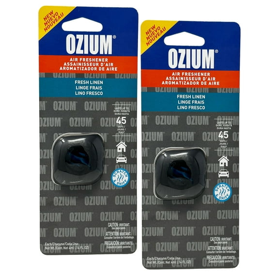 Ozium Membrane Car Vent Clip AC Air Fresheners Car Air Freshener and Car Odor Eliminator, Fresh Linen, 2 Packs