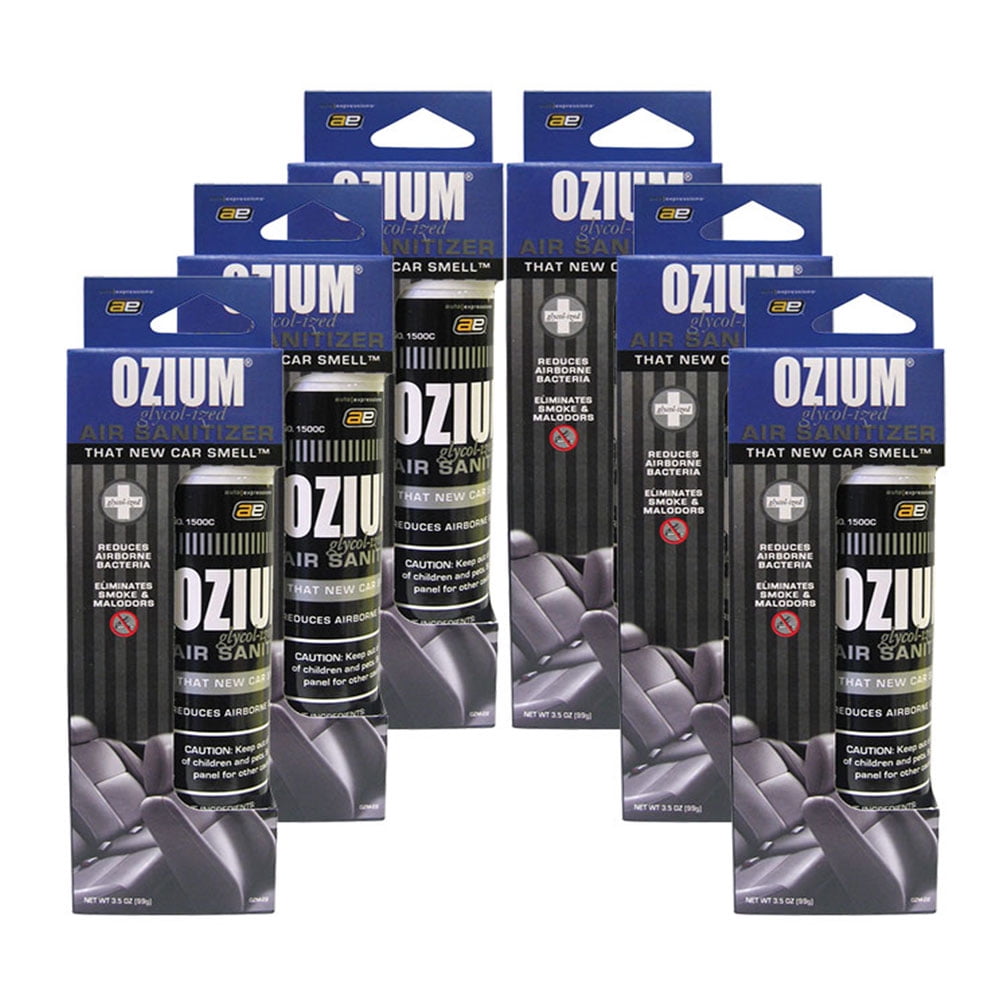 Ozium Smoke & Odor Eliminator Air Sanitizer/Freshener 3.5oz NEW CAR (6