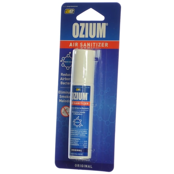 Ozium Smoke & Odor Eliminator Car & Home Air Sanitizer / Freshener, 0.8oz Spray Original Scent (2 pack)