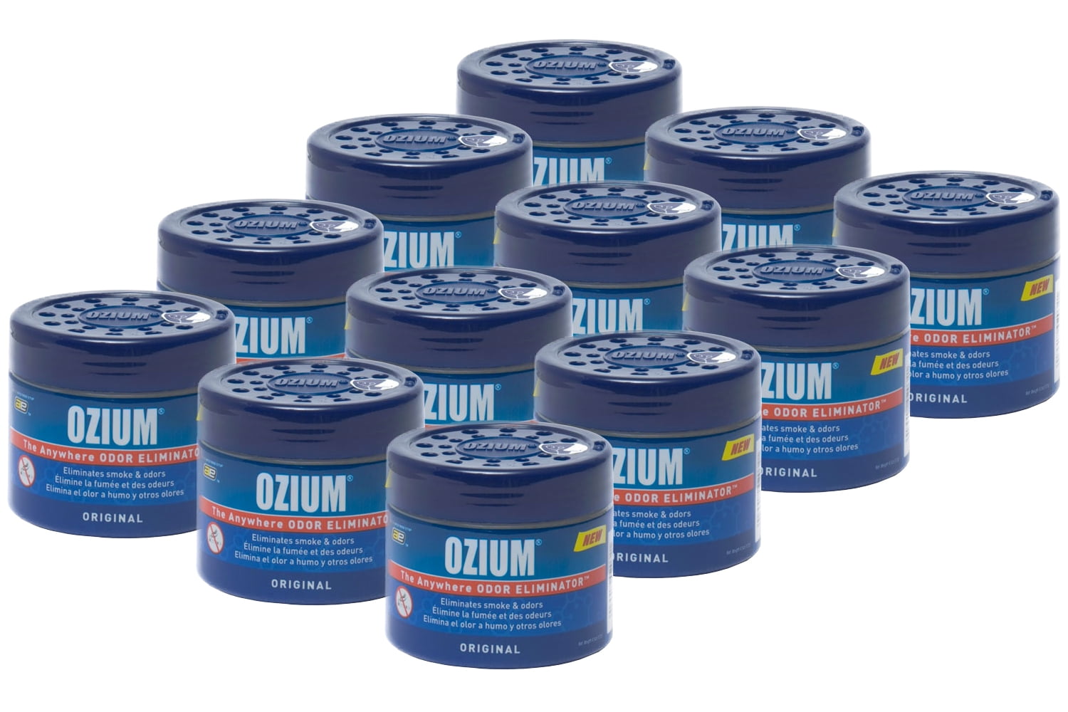 Ozium Smoke & Odors Eliminator Gel. Home, Office and Car Air Freshener 4.5oz (127g), Original Scent (Pack of 12)