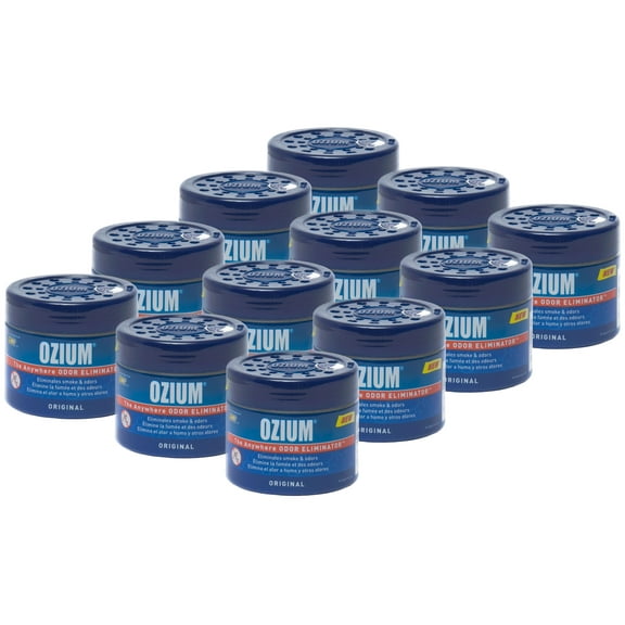 Ozium Smoke & Odors Eliminator Gel. Home, Office and Car Air Freshener 4.5oz (127g), Original Scent (Pack of 12)