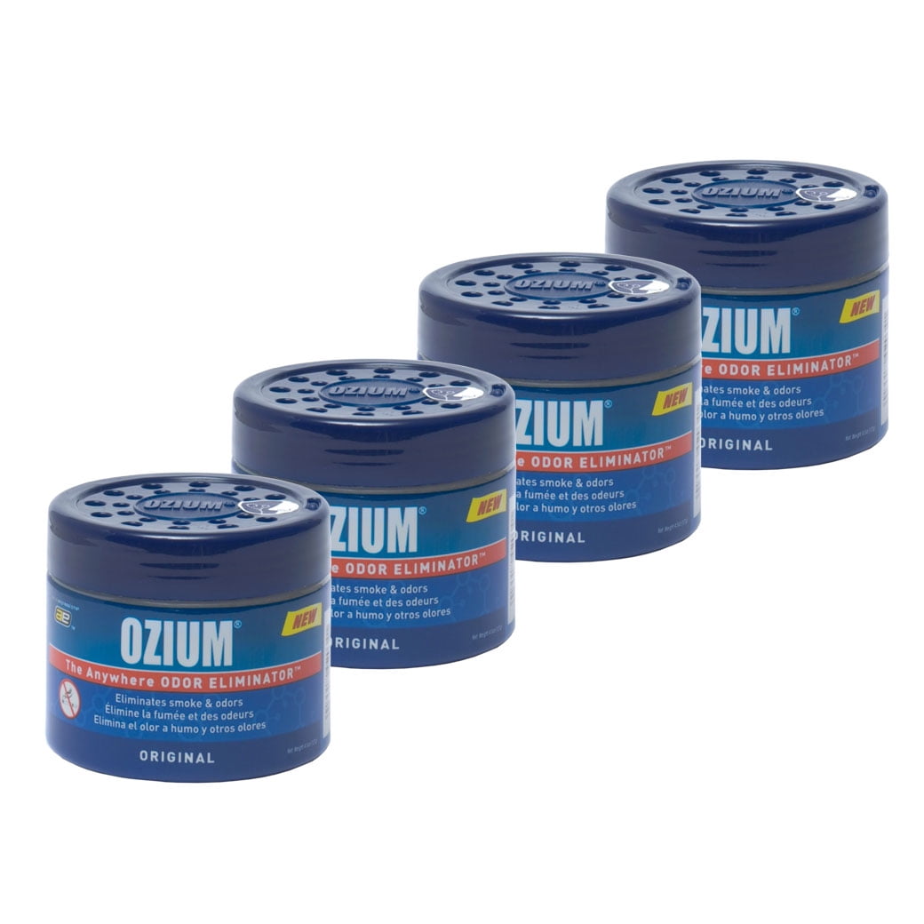 Ozium Smoke & Odors Eliminator Gel Car & Home Air Freshener, Original -Pack of 4