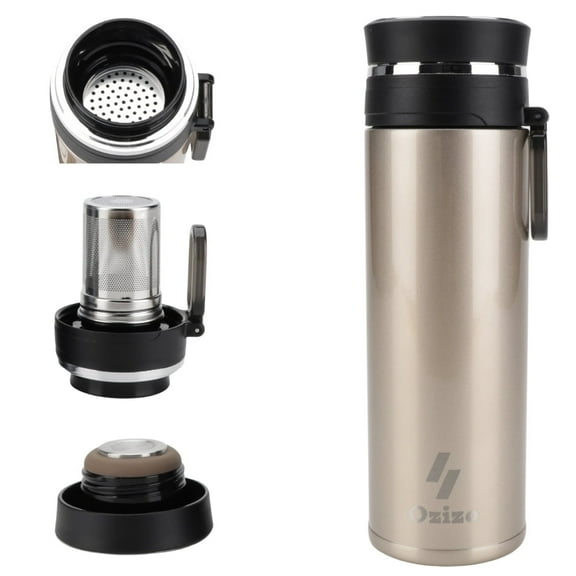 Ozizo Insulated Thermos Infuser for Loose Tea, 18 oz Insulated Stainless Steel Travel Thermos Mug