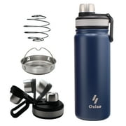 Ozizo Insulated Blender Bottle, Stainless Steel Shaker Bottle for Powder with Filter and Mixing Ball