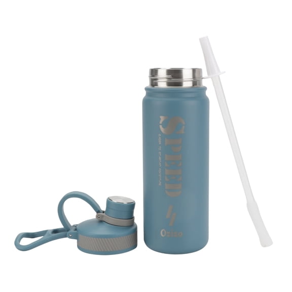 Ozizo Insulated Sport Water Bottle, 22 oz with Straw & Handle