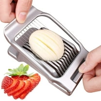 Ozmatip Egg Slicer for Hard Boiled Eggs Egg Cutter Strawberry Slicer Heavy Duty Aluminium Tomato Slicer Stainless Steel Wire Multipurpose Egg Slicer Dicer for Soft Fruit Mushroom Home Use