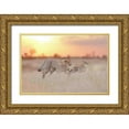 thumbnail image 1 of Ozmen, Ozkan 32x23 Gold Ornate Wood Framed with Double Matting Museum Art Print Titled - Cheetah Hunting A Gazelle, 1 of 4