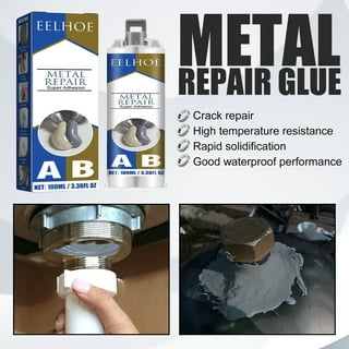 Teissuly Metal Repair Glue, 1 set Metal Epoxy Glue Heavy Duty,  High-Temperature Heat Resistant Adhesive Glue for Metal to Metal, Plastics,  Stainless Steel, DIY Craft, Aluminum Alloy, Metal Tube 