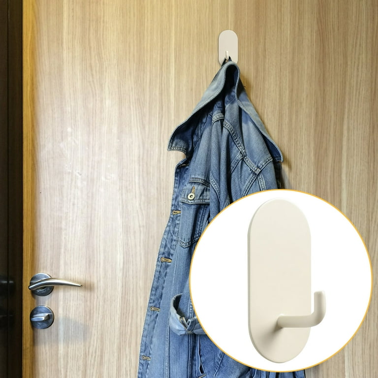 Ozmmyan Adhesive Hooks Coat Hooks for Hanging Towels Robes Wall Hooks - Shower, Bedroom, Bathroom and Kitchen On Sale, Beige