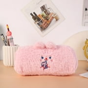 Ozmmyan Back to School Cute And Confused High-value Girl Stationery Boxbear Large-capacity Pencil Bag Plush Pencil Bag Clearance