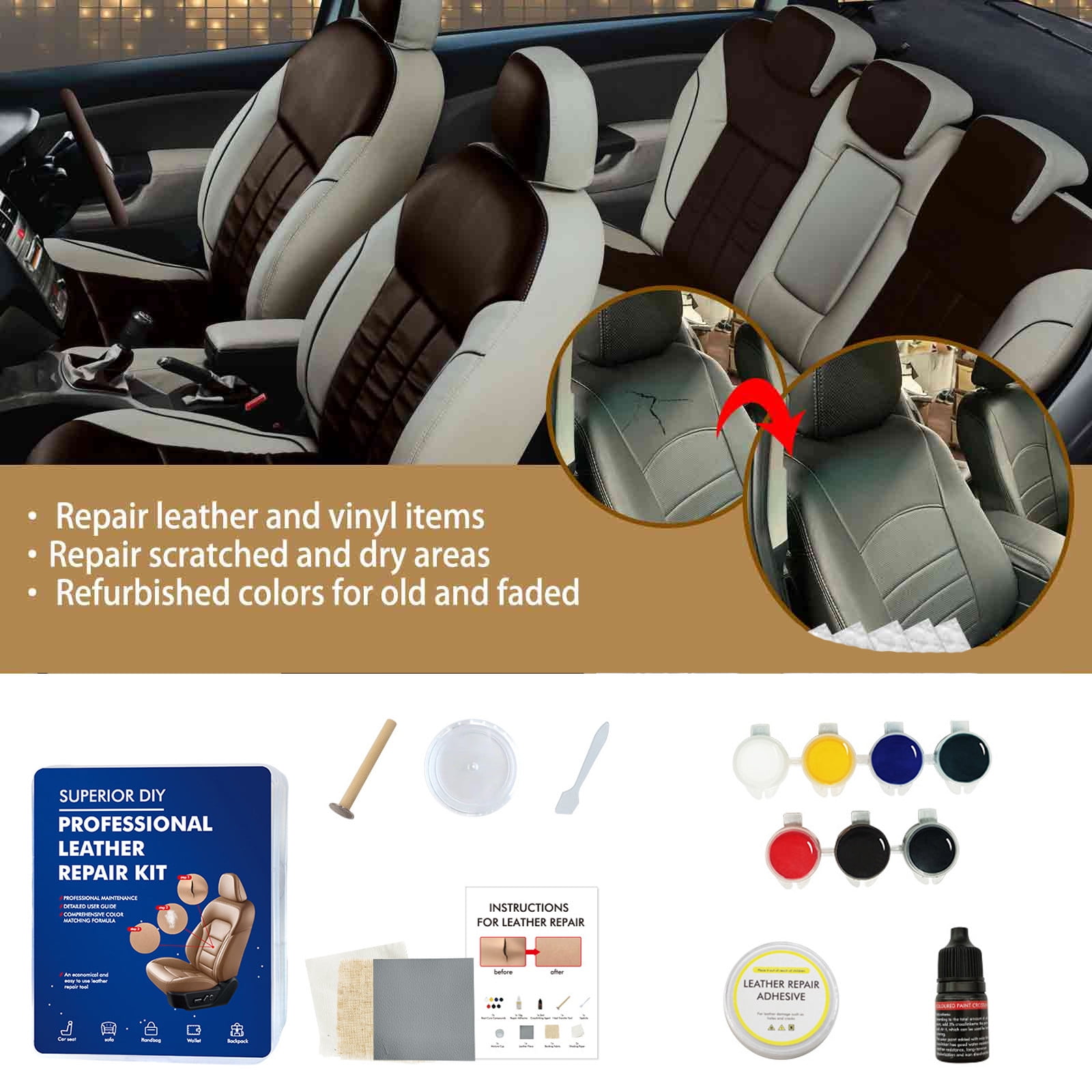 Ozmmyan Car Leather Repair Cream Repair Cream Sofa Leather Restoration