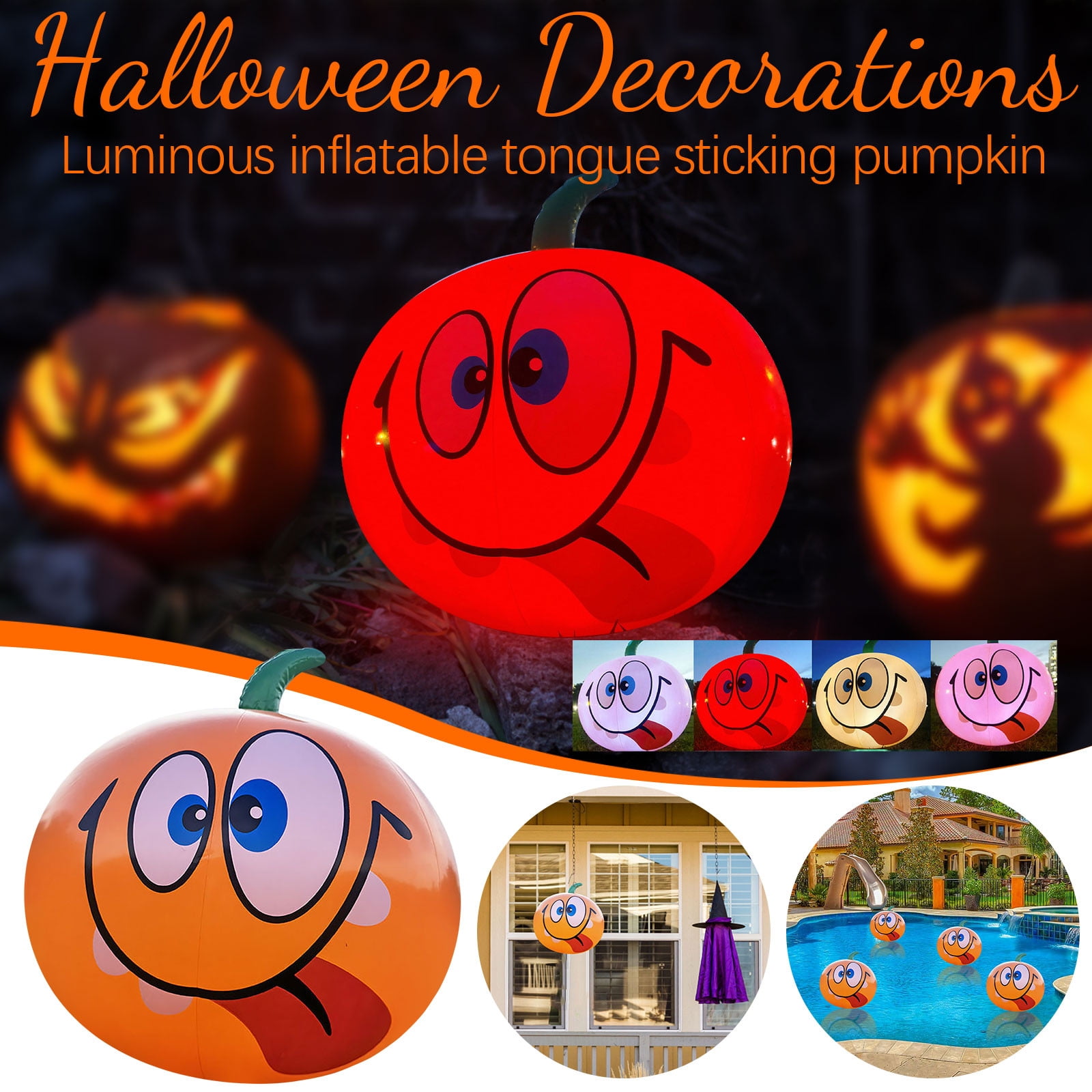 Ozmmyan Clearance Halloween Remote Control 16 Inch LED Lighting Ball