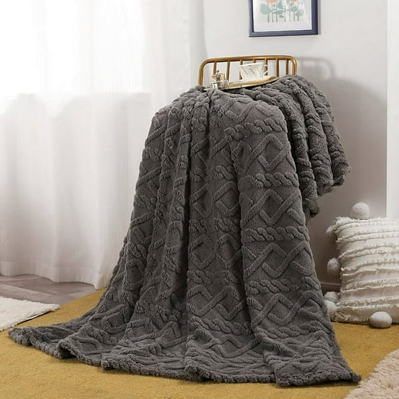 Ozmmyan Coffee Solid Fleece Throw, 70cm x100cm