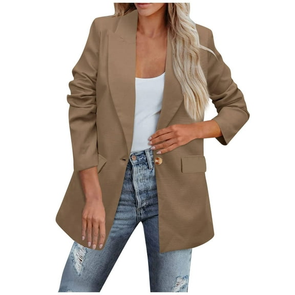 Ozmmyan Fashion Women Casual Pockets Long Sleeve Casual Solid Coat Cardigan Blouse