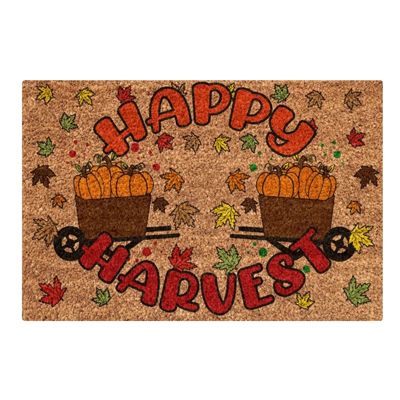 Ozmmyan Happy Thanksgiving Doormat Pumpkin Theme Doormat Indoor