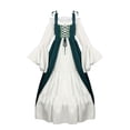 thumbnail image 1 of Ozmmyan Ladies Medieval Court Retro Long Sleeved Shirt With A Straight Collar And Sleeves Waist Cinching Long Skirt Womens Tops Womens Plus Size Tops, 1 of 4