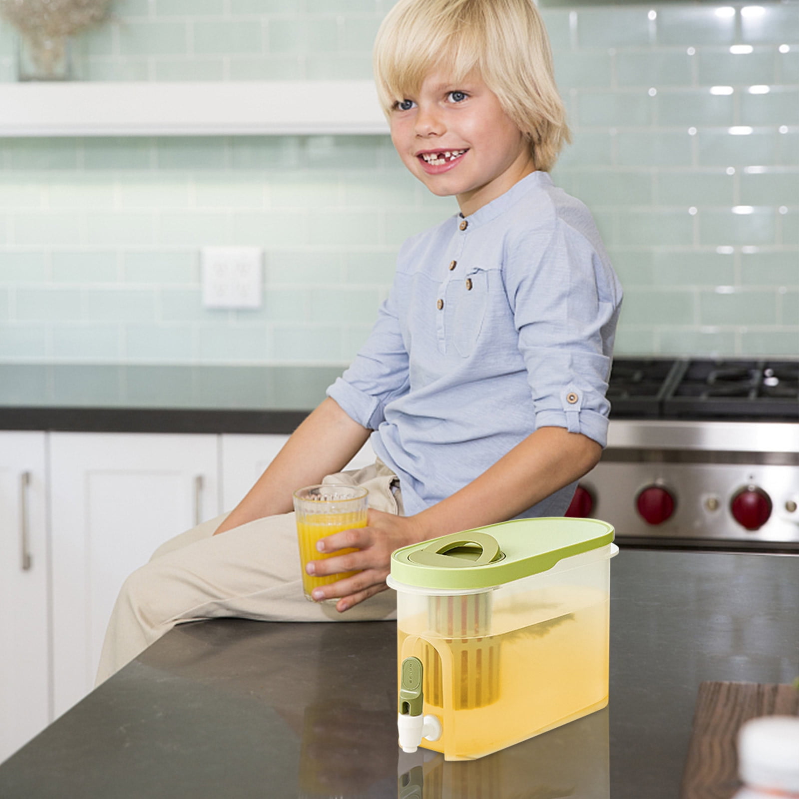 Ozmmyan Large Capacityre Frigerator Cold Kettle With Faucet Fruit Teapot Lemonade Bucket Food