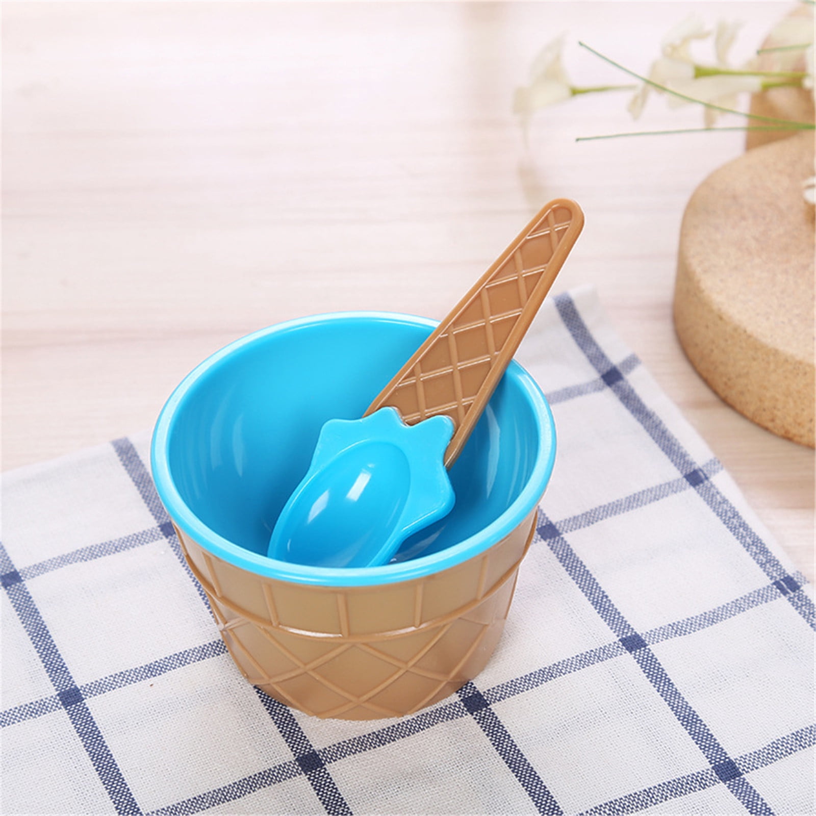 Ozmmyan Lovely Ice Cream Bowl Spoon Set, Dessert Bowl DIY Ice Cream