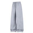 thumbnail image 1 of Ozmmyan Mens Wide Leg Sweatpants Drawstring Elastic Waist Solid Color Curved Seam Casual Sweatpants Winter, 1 of 4