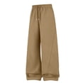 thumbnail image 1 of Ozmmyan Mens Wide Leg Sweatpants Drawstring Elastic Waist Solid Color Curved Seam Casual Sweatpants Winter, 1 of 5