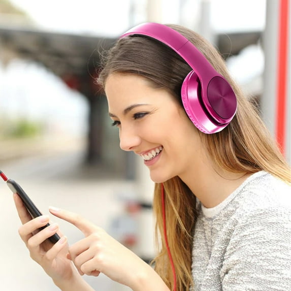 Ozmmyan Over-Ear Headphones Lightweight Folding Stereo Bass Headphones With 1.2M Cord, Portable Wired Headphones For Smartphone Tablet Computer Bluetooth Headphones