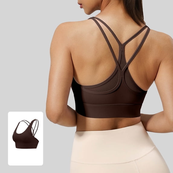 Livrdious Sports Bras for Women Lightweight Breathable Cross Back Medium Support Padded Push Up Sport Bra comfy for Fitness Workout Yoga and Everyday Wear