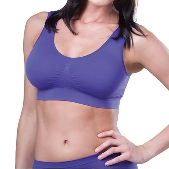 Ozmmyan Plus Size Bras for Women Padded Seamless Womens Bras, Compression Bra, Wirefree Bra, Stretchable Straps Bra Women's Built Up Tank Style Sports Bra Full-Coverage Wirefree Bra