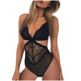 thumbnail image 1 of Ozmmyan Sexy Lingerie for Women, Plus Size Lace Sheer Snap Crotch Pajamas Lace Teddy One Piece Babydoll Sexy Mini Bodysuit for Women Naughty for Play, Gift, on Clearance, 1 of 6