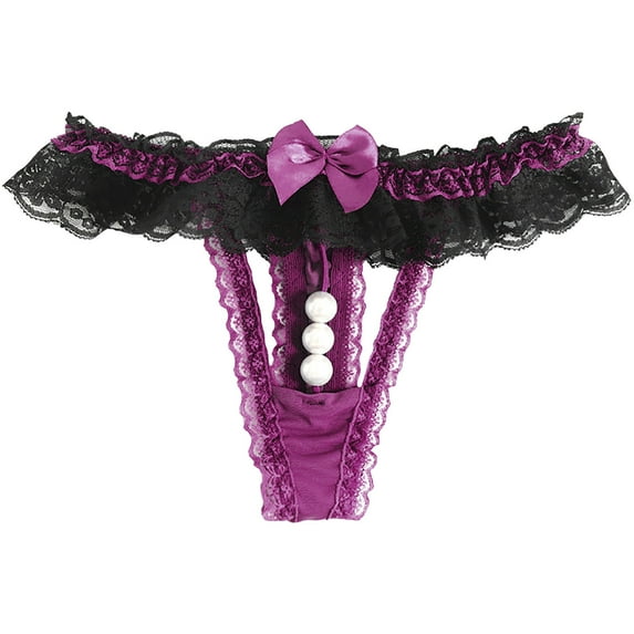 Ozmmyan Sexy Underwear for Women, Plus Size Lace Sheer Lingerie Panties Lace Knickers Briefs Underwear Thong for Women Naughty for Play, Gift, on Clearance