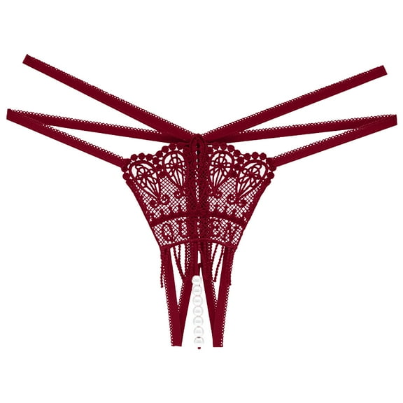 Ozmmyan Sexy Underwear for Women, Plus Size Lace Sheer Lingerie Panties Lace Knickers Briefs Underwear Thong for Women Naughty for Play, Gift, on Clearance
