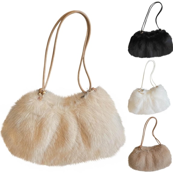 Ozmmyan Womens Fall Bags Fuzzy Plush Crossbody Handbag Warm Fluffy Shoulder Purse Winter