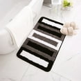 Ozmmyan Soft Microfiber Striped Bathroom Rugs Bath Mat Extra Thick