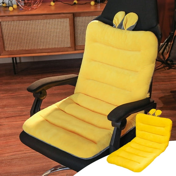 Ozmmyan Solid Color Fleece Deep Seating Cushions Indoor/Outdoor Rocking Chair Cushions with Corded 17.71in * 33.46in Yellow