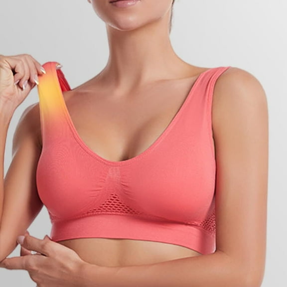 Ozmmyan Sports Bras for Women Padded High Impact Workout Bras for Women Yoga Bras Large Size Air Bra, Comfortable Mesh Sports Bra for Women Mesh Breathable Cool Full Support Everyday Bra