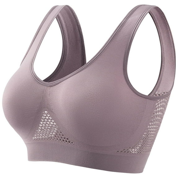 Ozmmyan Sports Bras for Women Padded High Impact Workout Bras for Women Yoga Bras Large Size Air Bra, Comfortable Mesh Sports Bra for Women Mesh Breathable Cool Full Support Everyday Bra