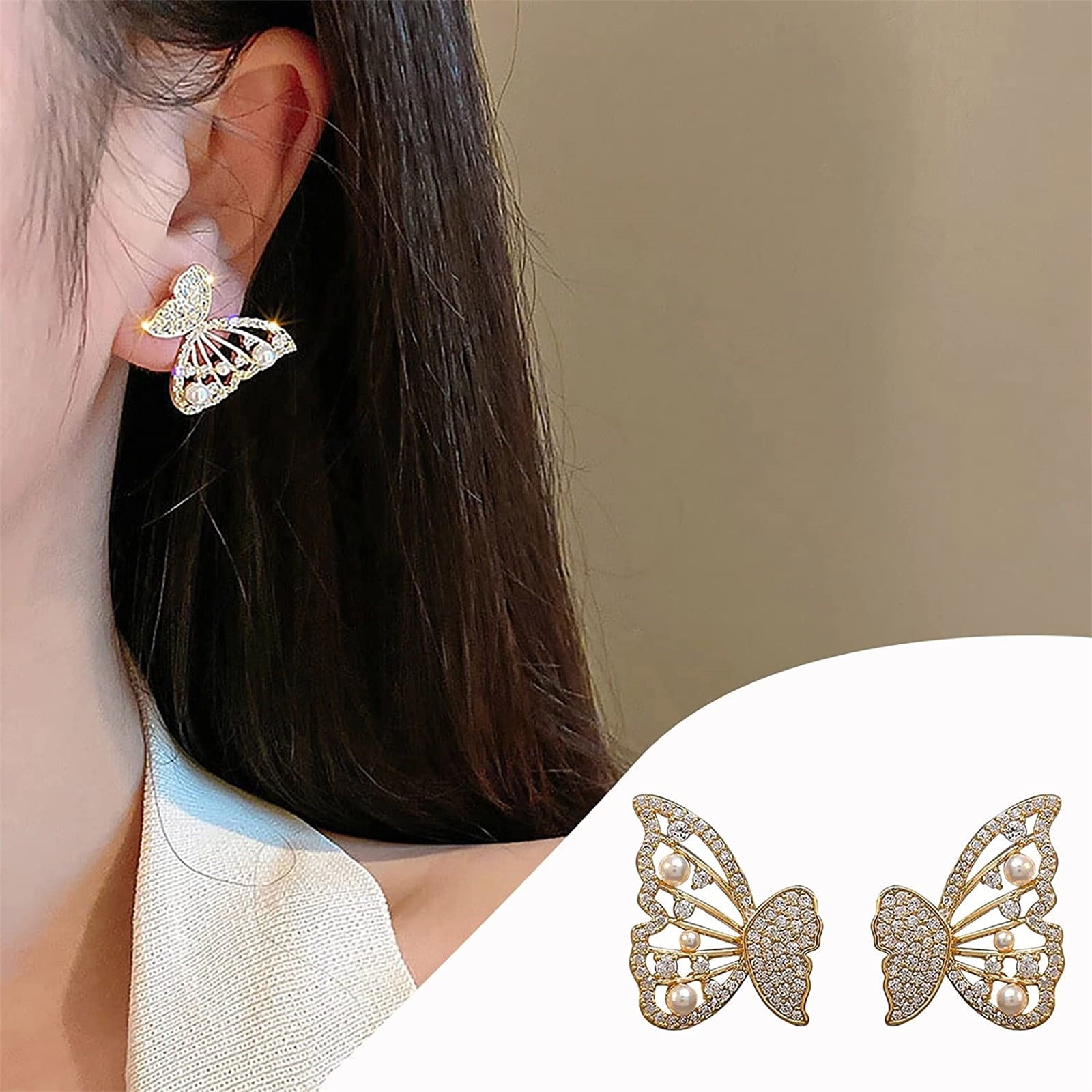ZX New Colorful Enamel Butterfly Earrings for Women Fashion Cute Animal  Hoop Huggies Earrings Wholesale Girls Jewelry Bijoux INS