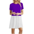 thumbnail image 1 of Ozmmyan Summer Dress for Women 2023, Plus Size Women Casual Loose Summer Dress Short Sleeve V Neck Flowy Beach Sundress Tshirt Dresses on Clearance, 1 of 5