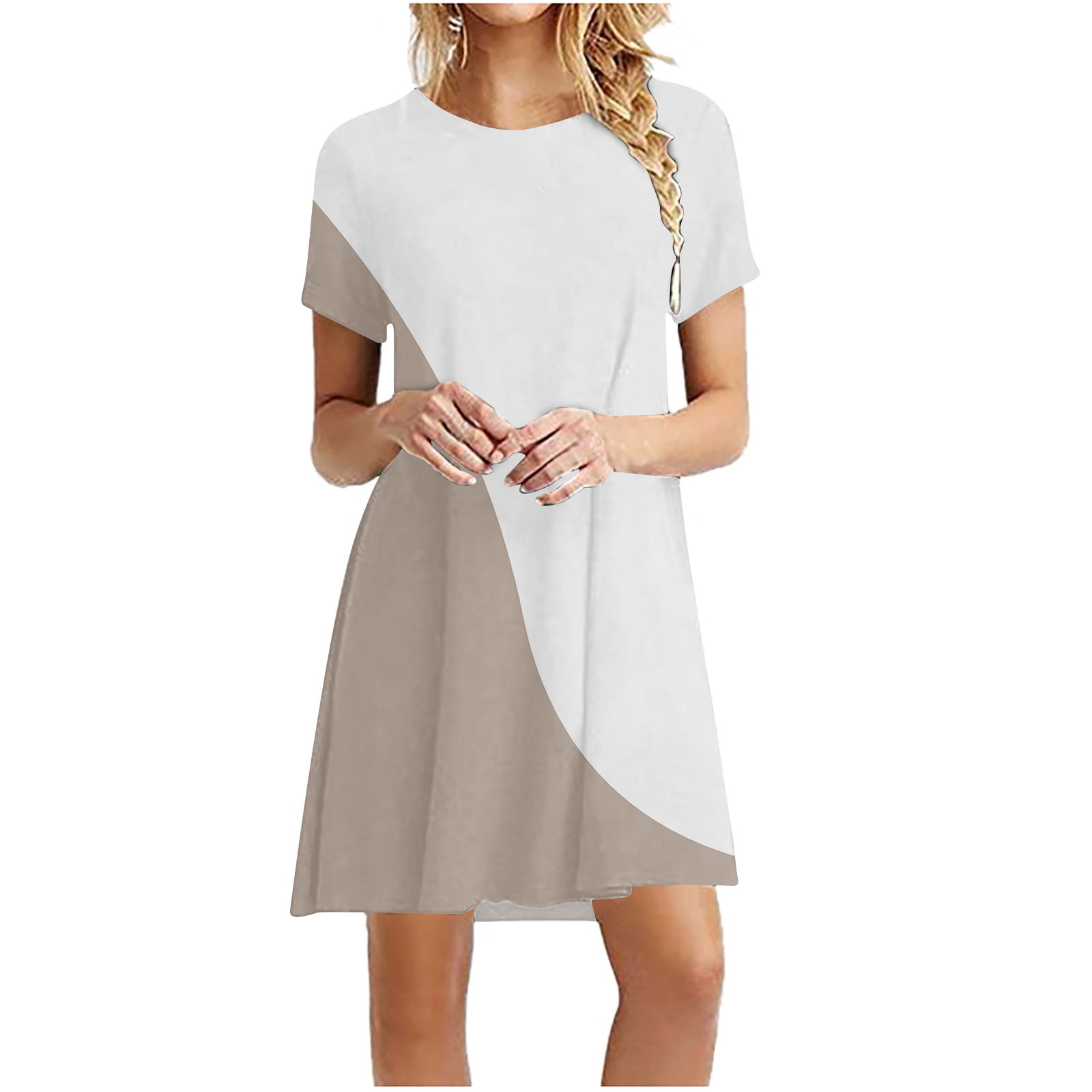 eileen fisher colorblock silk tunic dress Eileen Fisher Black Colorblock Silk Short Sleeve Tunic Shift Dress Sz M