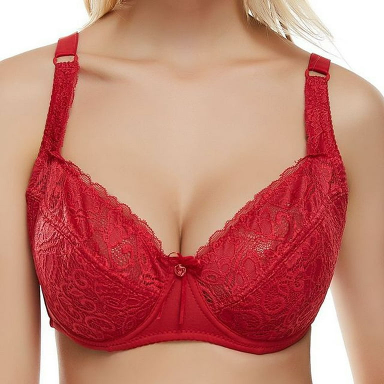 Ozmmyan Wirefree Bras for Women ,Plus Size Front Closure Lace